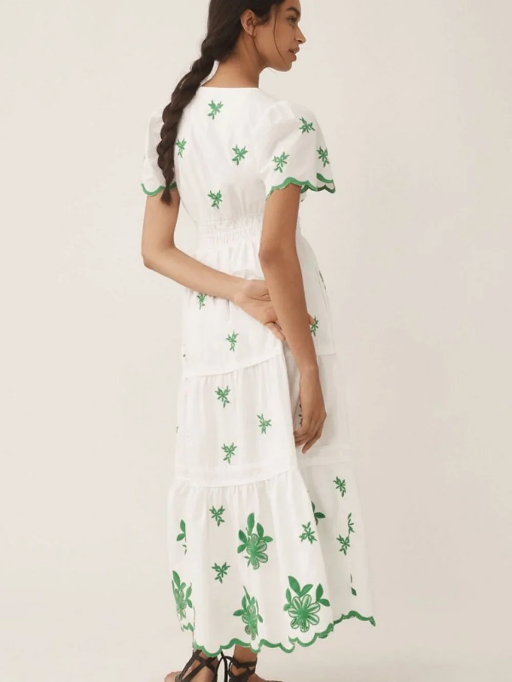 Anthropologie White The Somerset Eyelet Maxi Dress Size Large 38660 - Picture 3 of 15